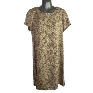 Nanette Lepore Neutral Multi Print Short Sleeve Shift Dress NWT Size 4 SKU0623